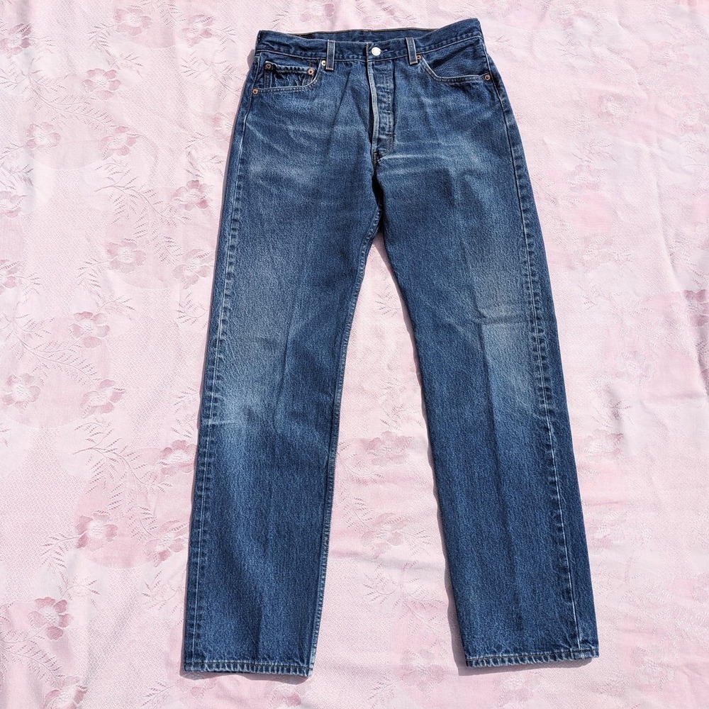 Vintage Y2K‎ Levis 501 xx Jeans 36x38 (33.5x32.5) Button Fly Dark Wash Straight